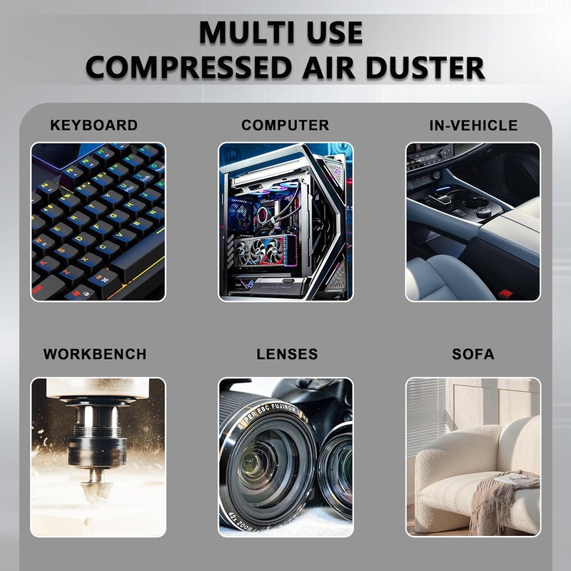 DFM Electric Air Duster - 130000RPM Compressed Air Duster，3 Gear Adjustable Jet Dry Blower can Reusable Can for Computer Keyboard,Outdoors,Car,Home.… (Black) - Image 5